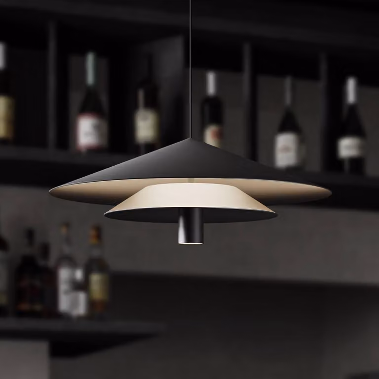 Karman Lampada a sospensione ASSO, Nero, Soggiorno / Sala da pranzo, Alluminio, Design, Lampada a sospensione