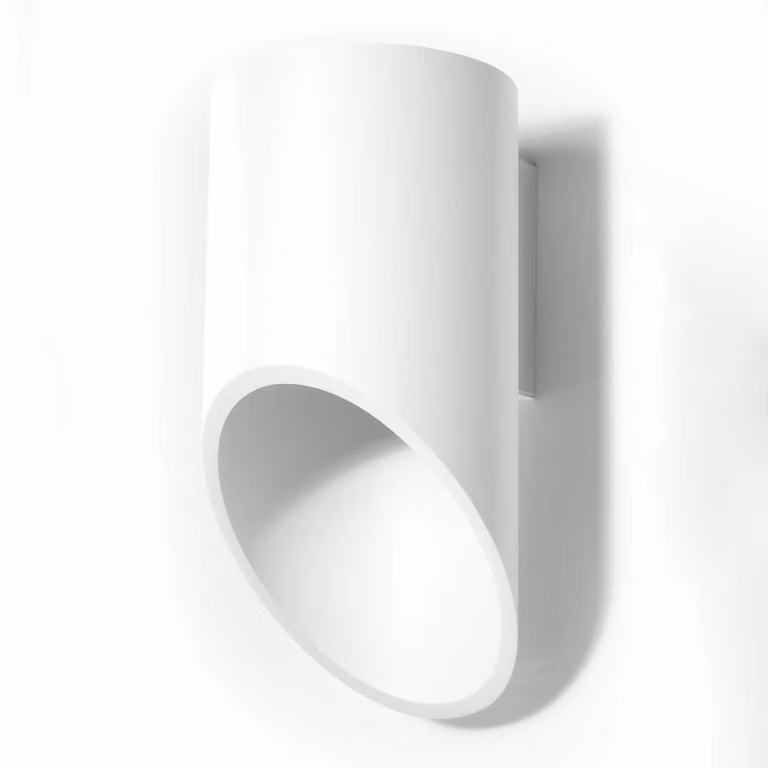 Applique da parete Saturn 20 SOLLUX LIGHTING, dimmerabile, Bianco / Opale, Soggiorno / Sala da pranzo, Alluminio, Moderno, Applique