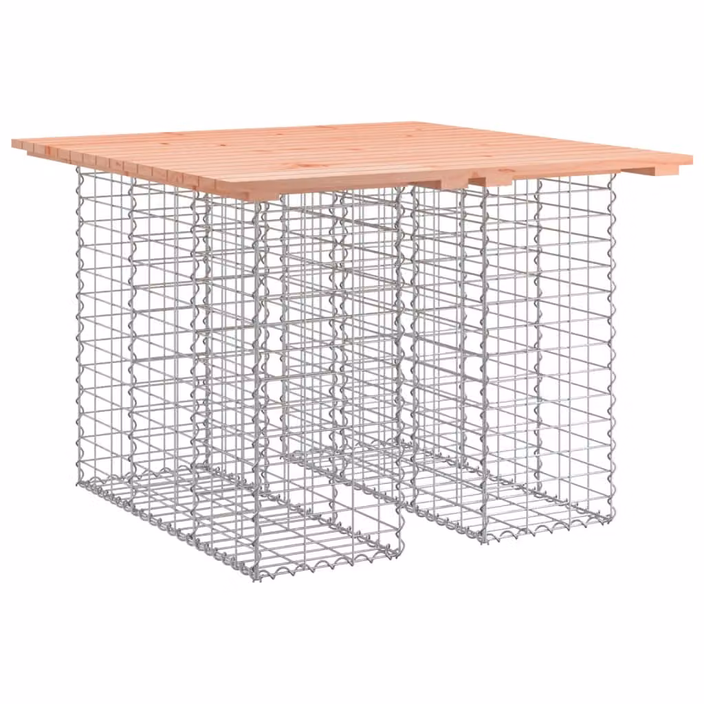 Tavolo da giardino in gabbione design 100x102x72 cm in legno massello Douglas