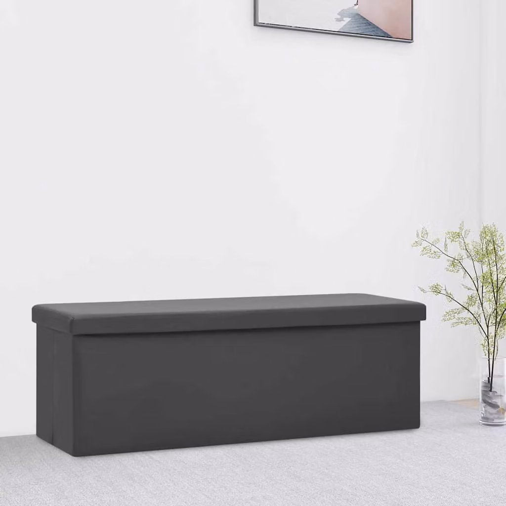 vidaXL Panca Portaoggetti Moderna Grigia con Rivestimento in Finta Pelle
