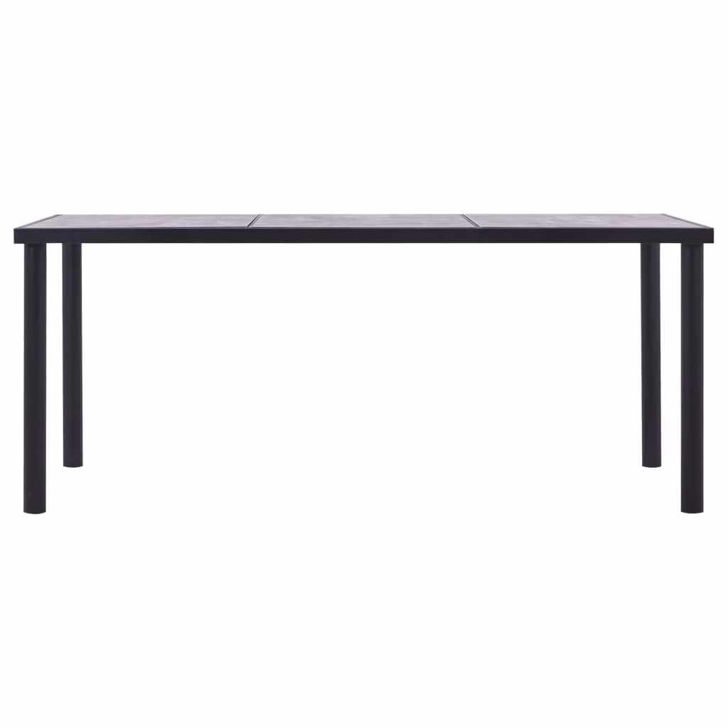 vidaXL Tavolo da pranzo nero e grigio cemento 180 x 90 x 75 cm MDF