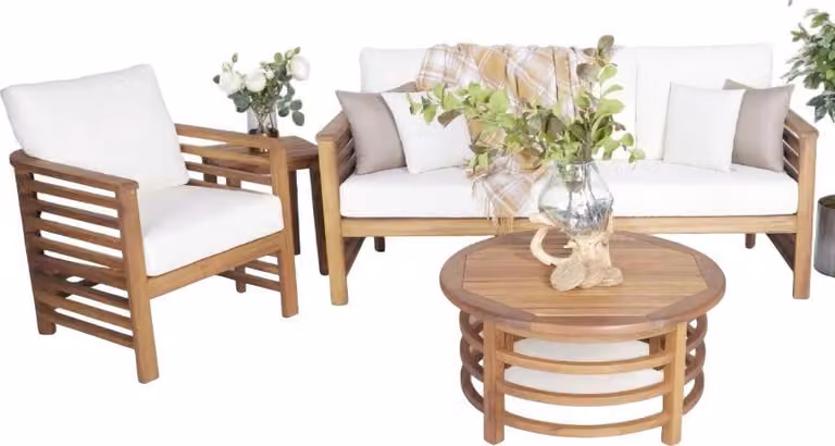 Sofagarnitur 3+1 Sitzer Gartenmöbel Couchtisch Komplett Sofas Sitzmöbel