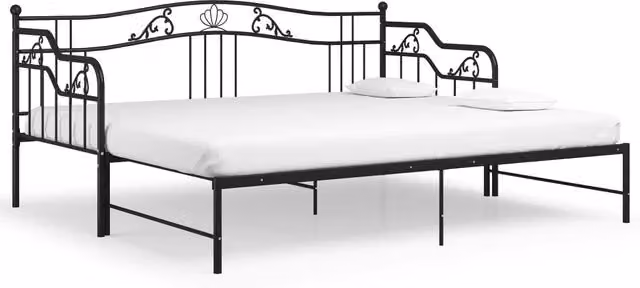 Telaio Divano letto | Sof¨¤ letto | Letto singolo Estraibile Nero in Metallo 90x200 cm