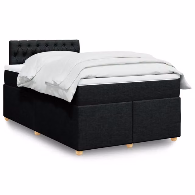 Letto Ibrido vidaXL con Materasso Nero e Struttura in Legno di Pino L/P: 120 x 200 cm