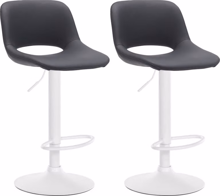 Set di 2 sgabelli da bar in ecopelle - Regolabili in altezza - Seduta e schienale confortevoli