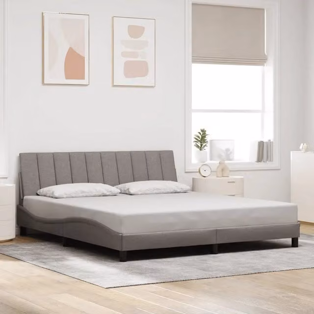 Giroletto senza materasso Hanko vidaXL in tessuto beige L/P/H: 180 x 200 x 185 cm