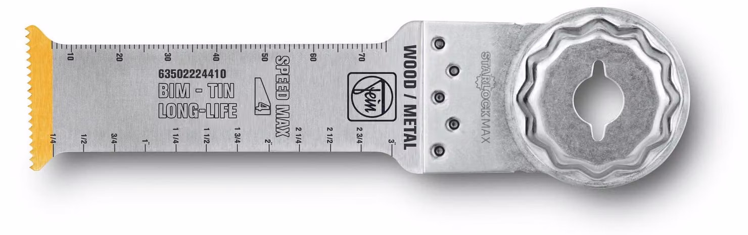 Lama bi-metallica Fein E-Cut con rivestimento TiN, lunghezza 90 mm, larghezza 32 mm, confezione da 3 | 63502224420