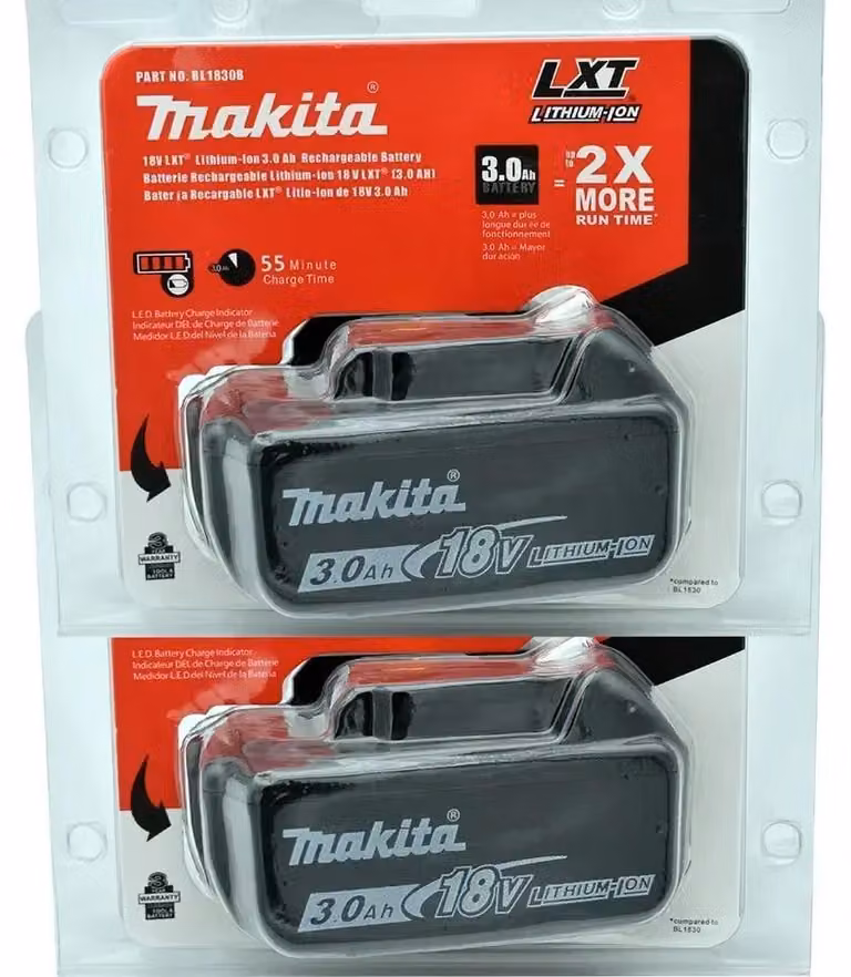 Batterie ricaricabili, capacità di 6000mAh, compatibili con diversi utensili, Makita 18V 3.0Ah x2