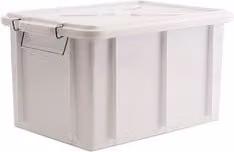 Cassetta con coperchio BOX Giganplast in plastica, colore bianco, L 35 cm x P 25 cm x H 20 cm