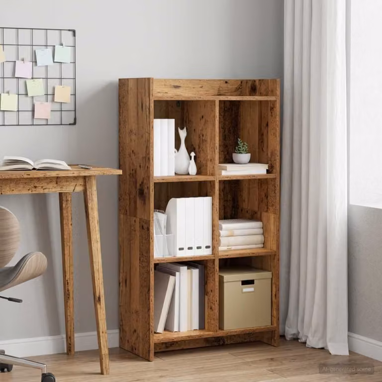 Libreria moderna vidaXL in legno color marrone, L 59 cm x P 30 cm x H 111 cm