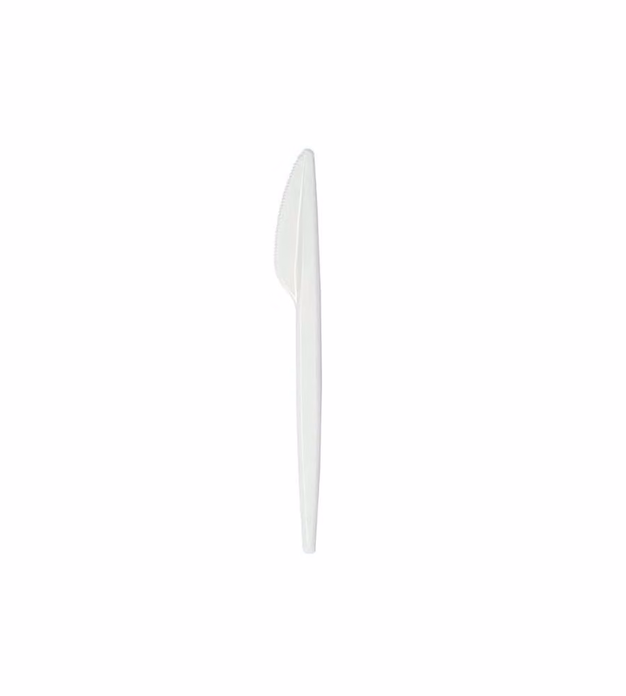 Coltelli Monouso Bioplastica Compostabile Bianco - 50 Pezzi
