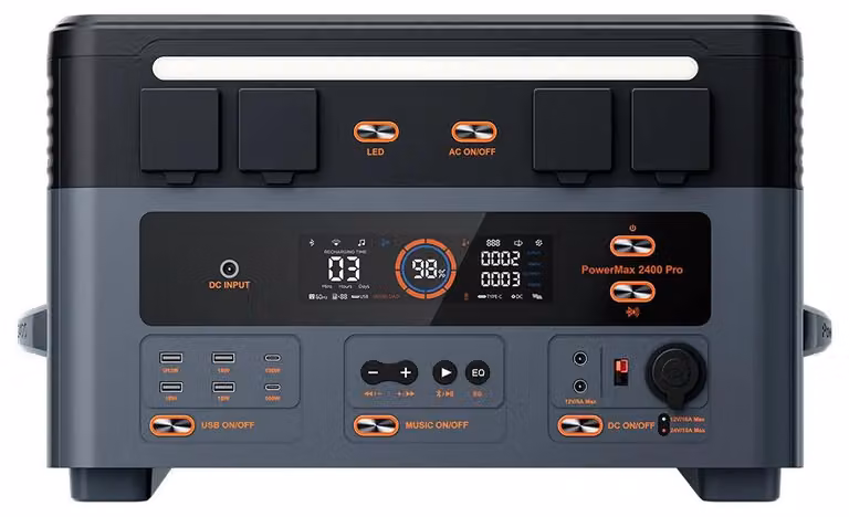 Centralina portatile - Power Max 2400 Pro - 2016 Wh - Batteria LiFePO4 - 2400 W - Oltre 3500 cicli di carica - Controllo tramite app