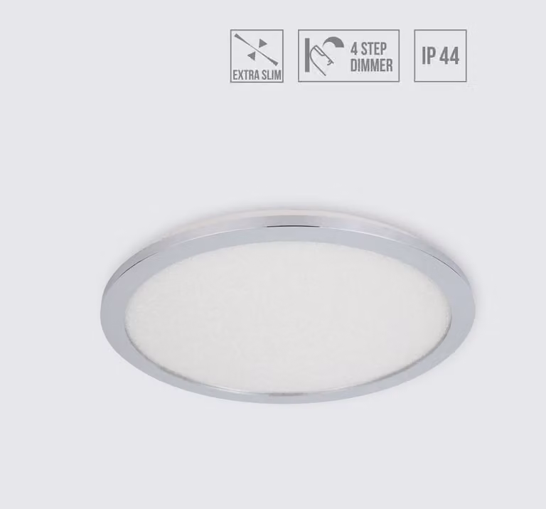 Plafoniera LED MADRAS LED/18W,4000K, IP44, effetto cromo/cristallo Ø: 300, W: 25