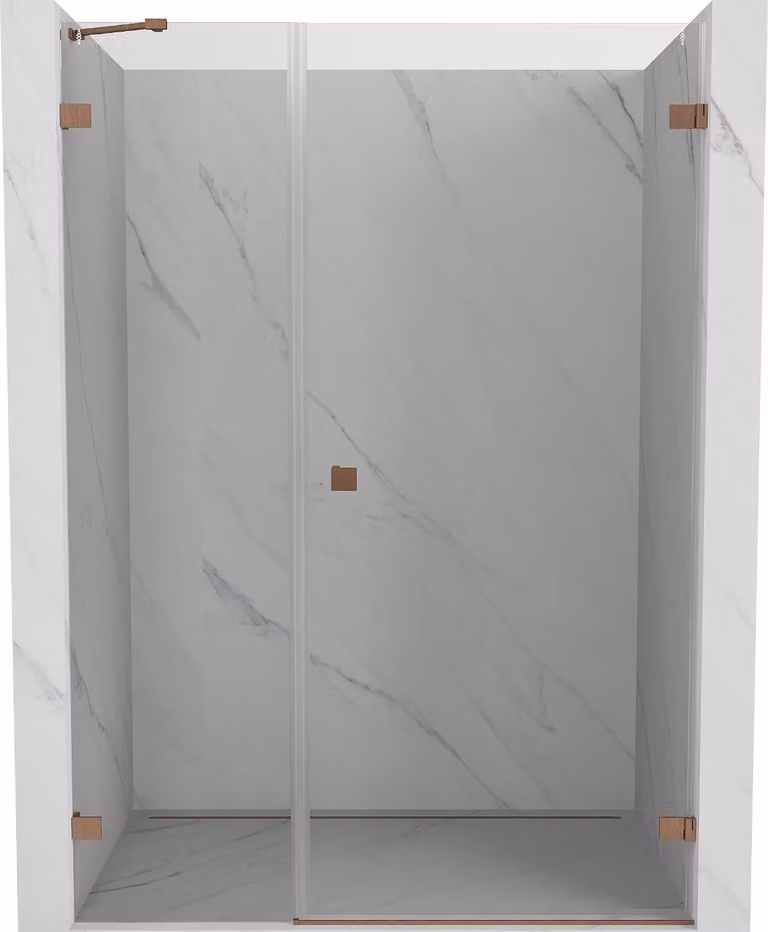 Mexen Lunar-B porte doccia a battente destre 115 cm, trasparente, rame spazzolato - 832S-115-050-65-00-P