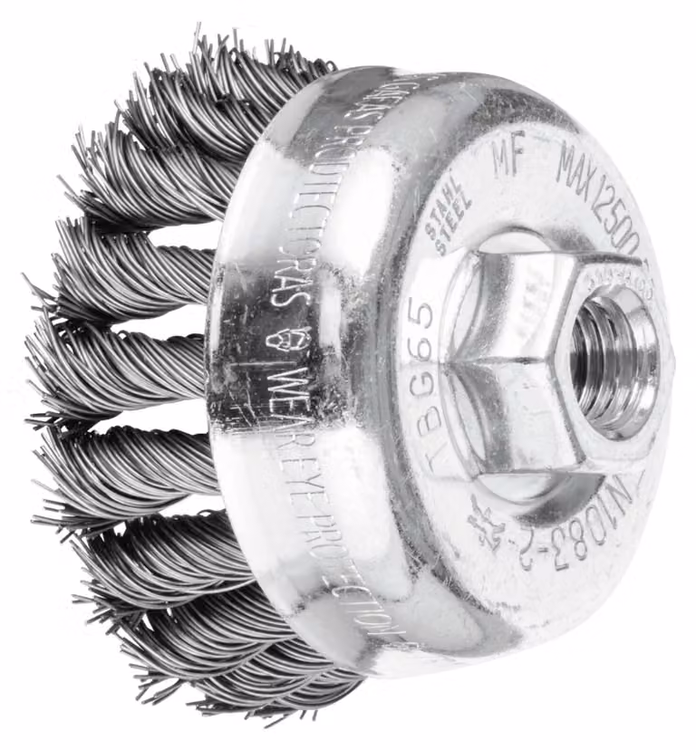PFERD TOOLS spazzola a tazza annodata TBG Ø 65 mm M14 filo d'acciaio Ø 0,50 mm smerigliatrice angolare (1)