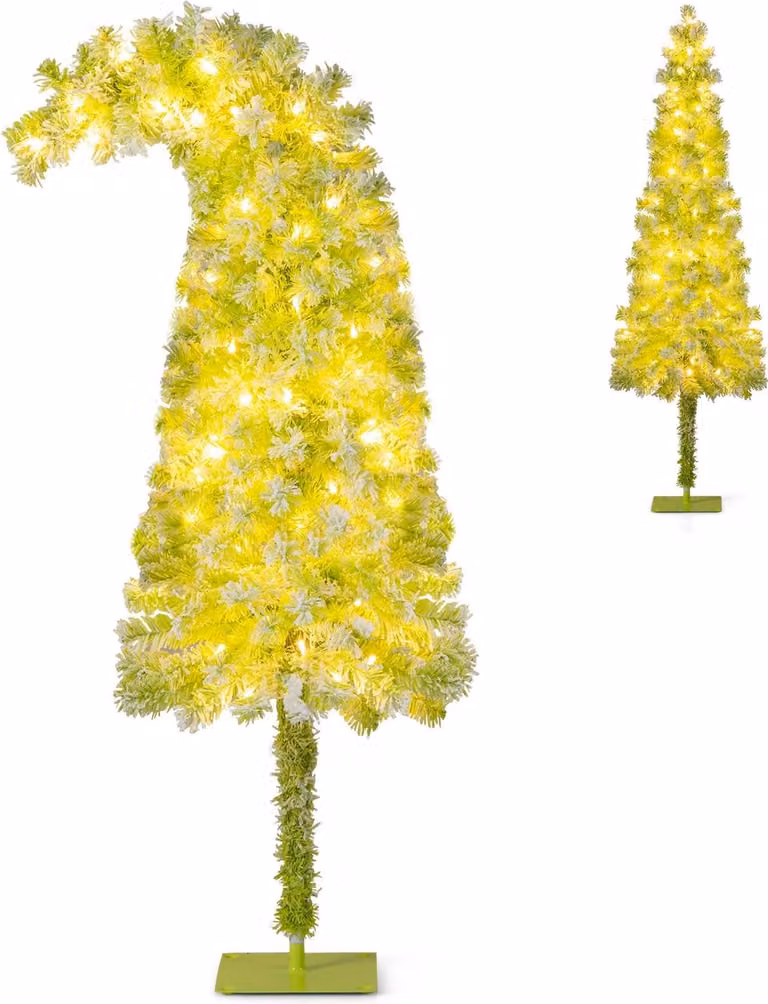 Albero di Natale artificiale con luci, neve, 150 cm
