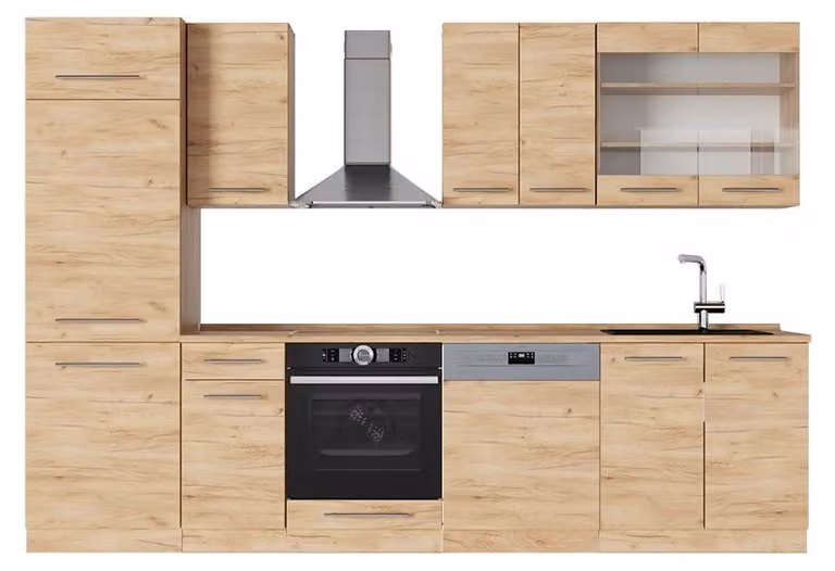Cucina componibile Vicco Fame-Line Rovere dorato 300 cm , PL Rovere, Model 56979