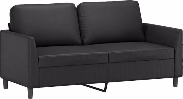 Divano | Divano da soggiorno | Sofa a 2 Posti Nero 140 cm in Similpelle
