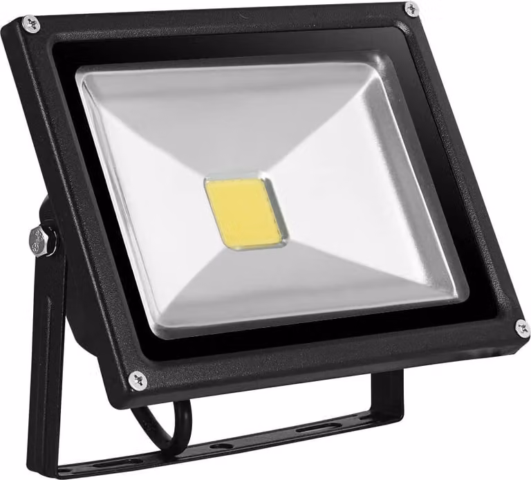 Greenmigo Faretto LED da 20 W per giardino, luce bianca fredda, con corpo in alluminio nero, impermeabile IP65, 85-265 V