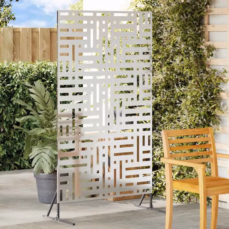 Paravent per privacy vidaXL in acciaio zincato argento, L 100 x P 50 x H 180 cm