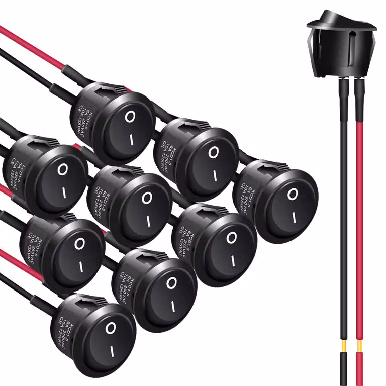 Interruttore a levetta KCD1-5-101, confezione da 10 pezzi, 250V/6A, SPST, 2 posizioni