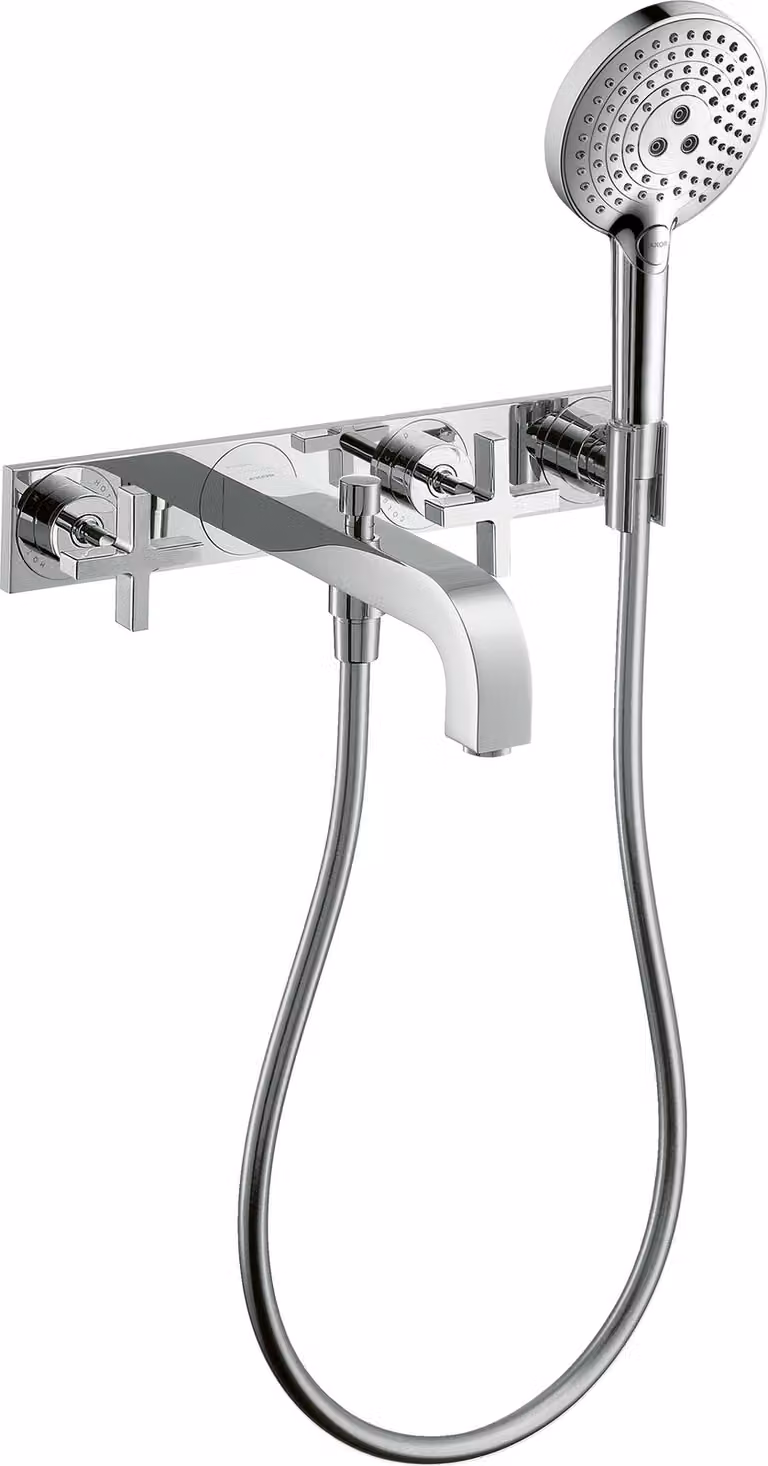 hansgrohe AXOR Citterio Mélangeur bain 3 trous avec poignées croisées, 39441000, 39441000