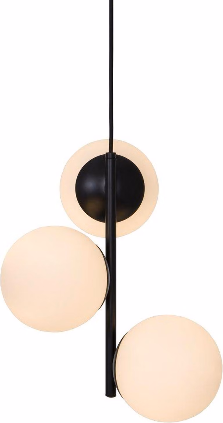 Nordlux lampada a sospensione Lilly nero, bianco opalino
