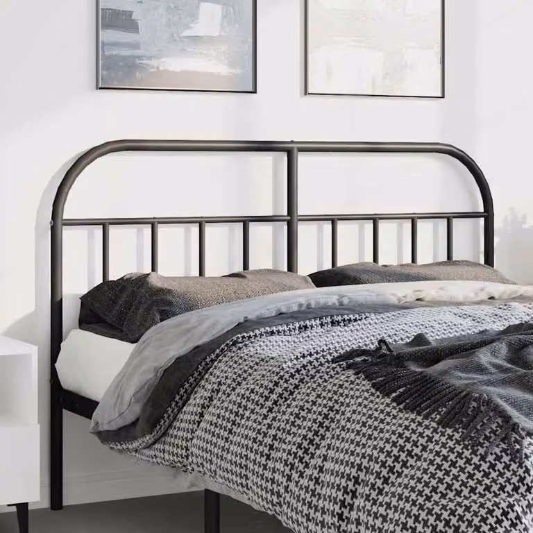 Testiera di ricambio vidaXL in metallo nero laccato, larghezza: 142 cm