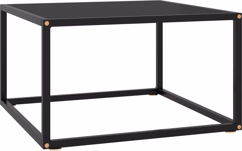 Maison Exclusive - Tavolino nero con piano in vetro nero 60x60x35 cm