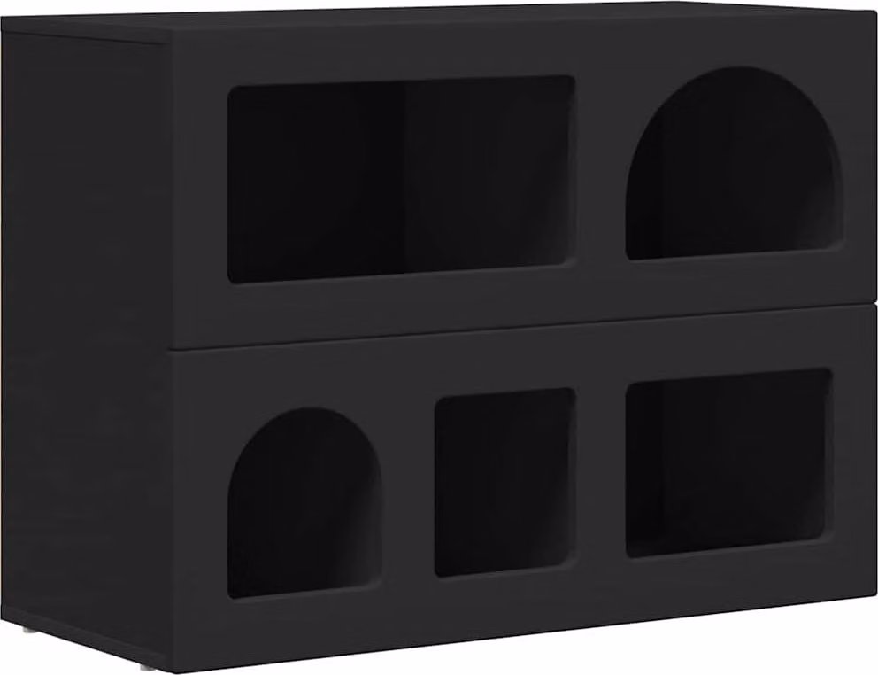 Credenza Nero 80.5 x 35 x 59 cm Legno multistrato