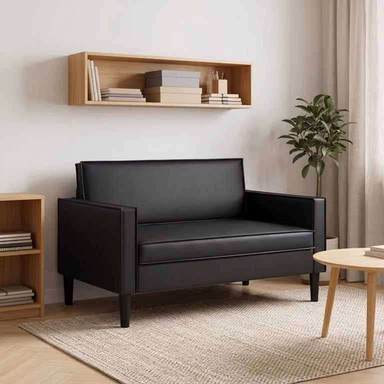 Poltrona relax XXL vidaXL in similpelle nera con braccioli per soggiorno e camera da letto