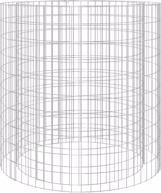 Caminetto a Gabbione Design In in Ferro Zincato Argento, Larghezza: 100 cm