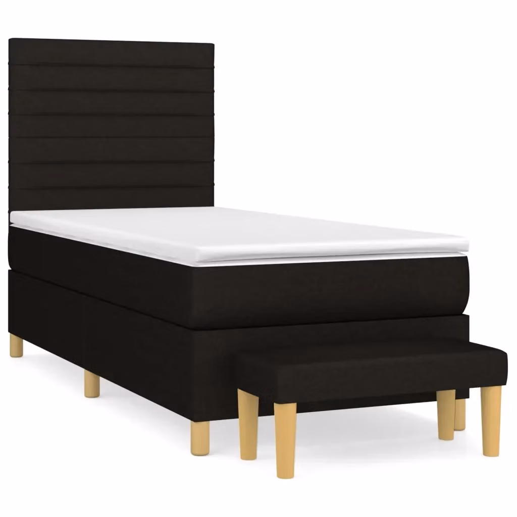 Letto Ibrido con Giroletto a Molle e Materasso vidaXL, Colore Nero e Bianco, L/P/H: 100 x 200 x 203 cm – 2