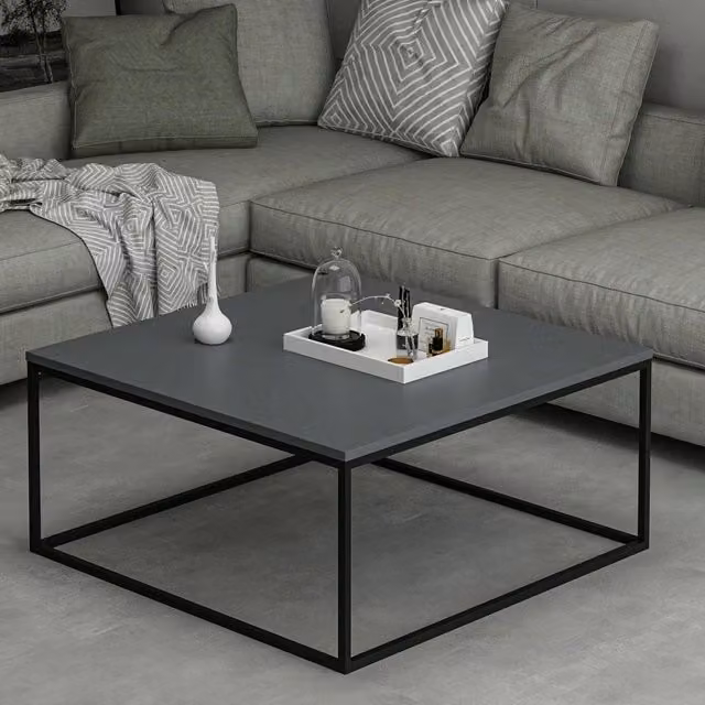 Arcella, Tavolino da Salotto un Vano, 90x90x42h cm Grigio