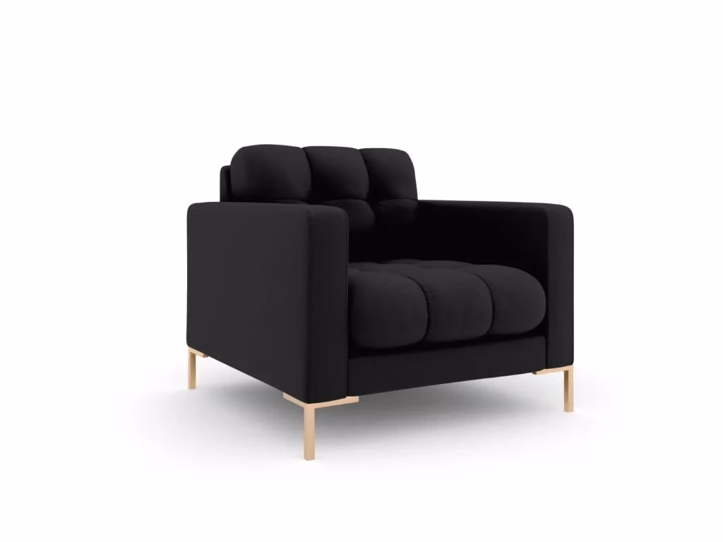 Poltrona Bali Cosmopolitan Design in tessuto nero con struttura in metallo e braccioli – 2