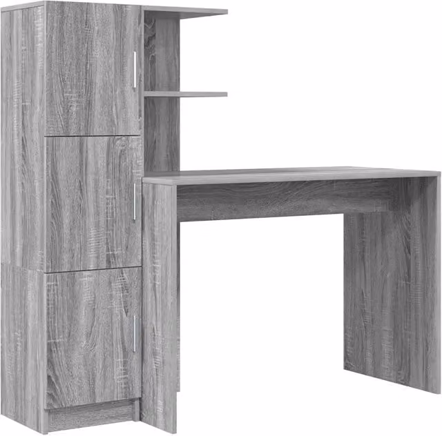 Scrivania | Tavolo da Ufficio 2 pz Grigio Sonoma