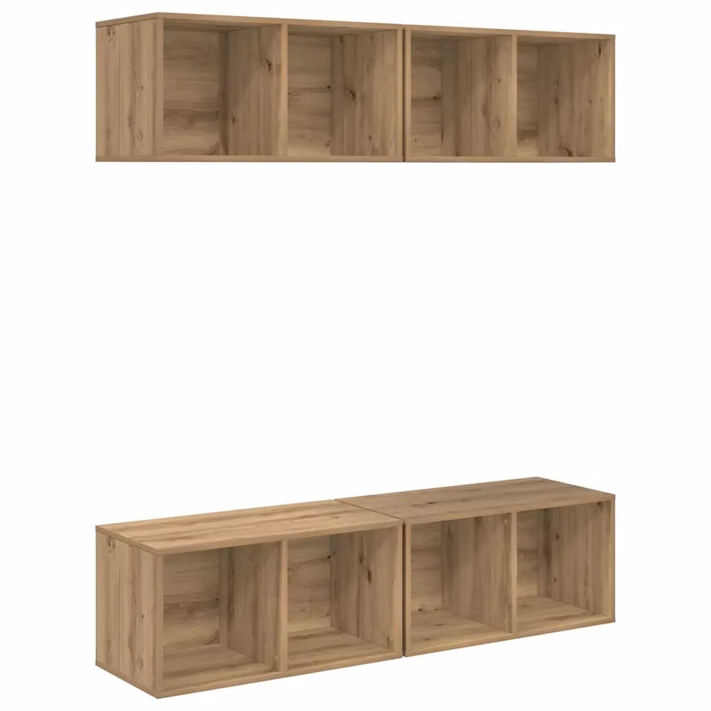 Set mobile TV moderno vidaXL in legno ingegnerizzato color rovere marrone per soggiorno – 2