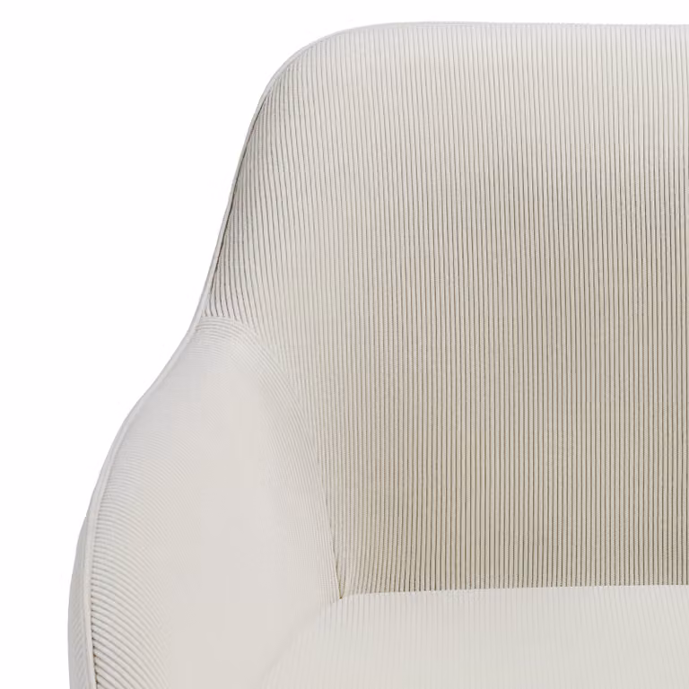 Sedia Marilyn TecTake GmbH in velluto a coste beige e nero con struttura in metallo per sala da pranzo