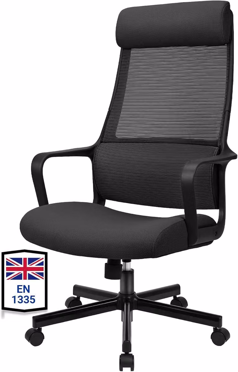 Sedia da ufficio, sedia ergonomica per ufficio, sedia girevole con supporto lombare e poggiatesta regolabile, sedia da ufficio con braccioli regolabili in altezza, sedia da ufficio