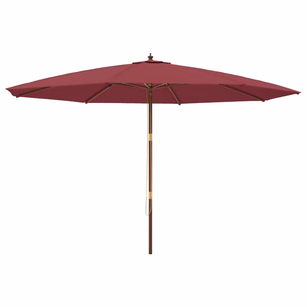 Ombrellone da Giardino con Palo Legno Rosso Bordeaux 400x273 cm