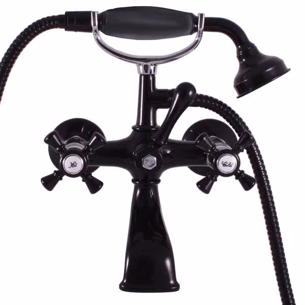 Slezák-RAV Miscelatore per bagno Slezák RAV Morava Retro MK359.5/2CMATC nero/cromo Colore: nero opaco/cromo, Dimensioni: 150 mm