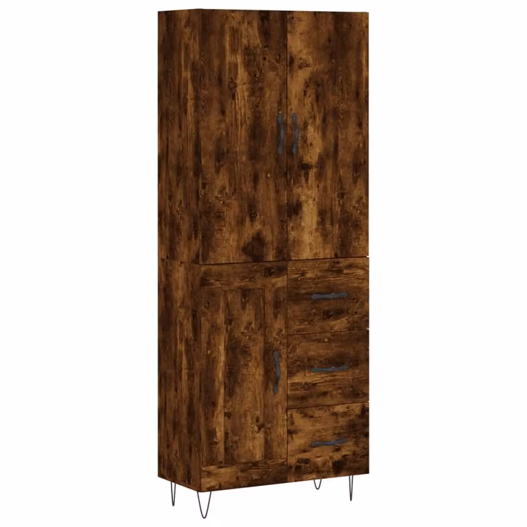 Credenza Rovere Fumo 69,5x34x180 cm in Legno Multistrato