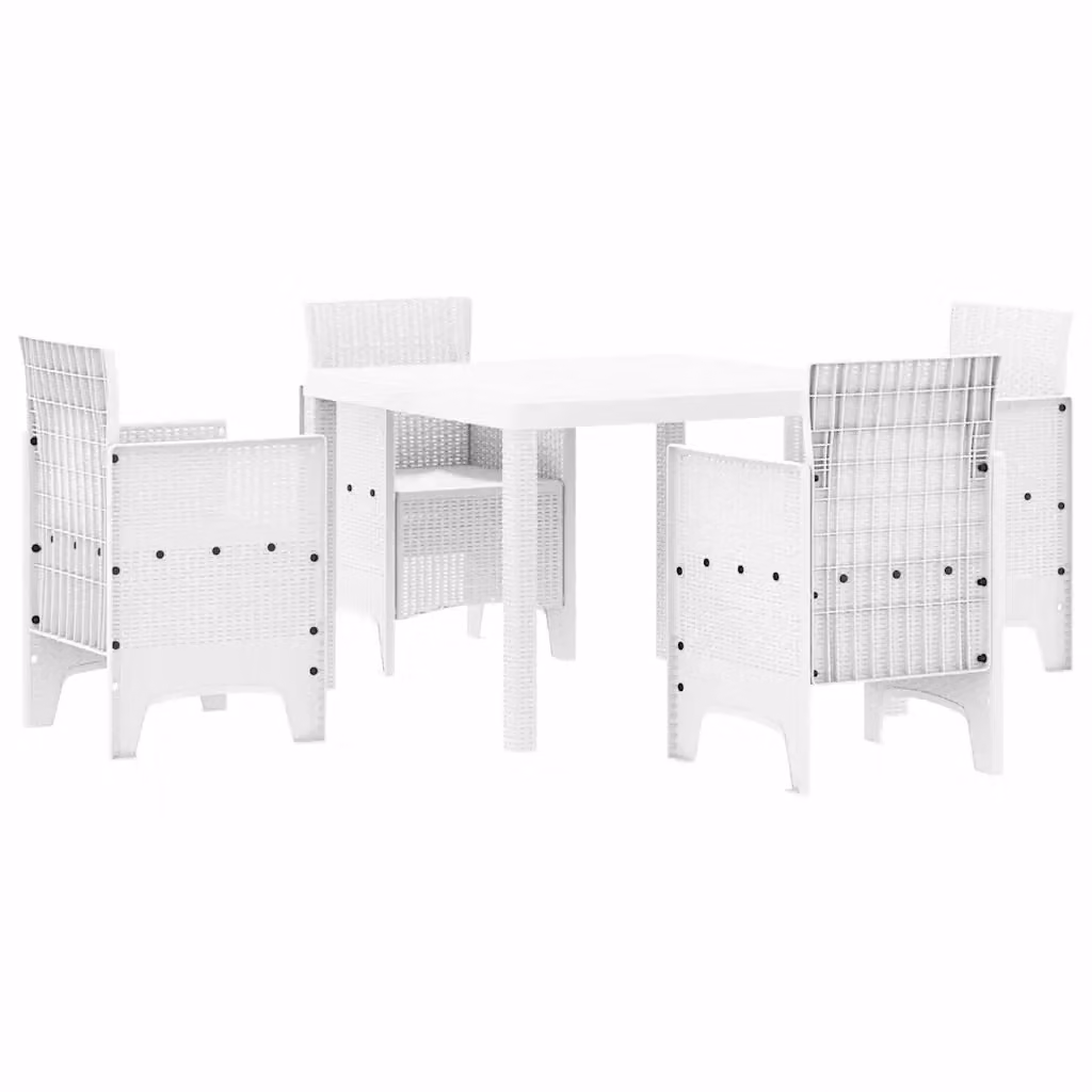 Set da giardino moderno vidaXL in rattan bianco opaco per terrazzo e giardino – 2