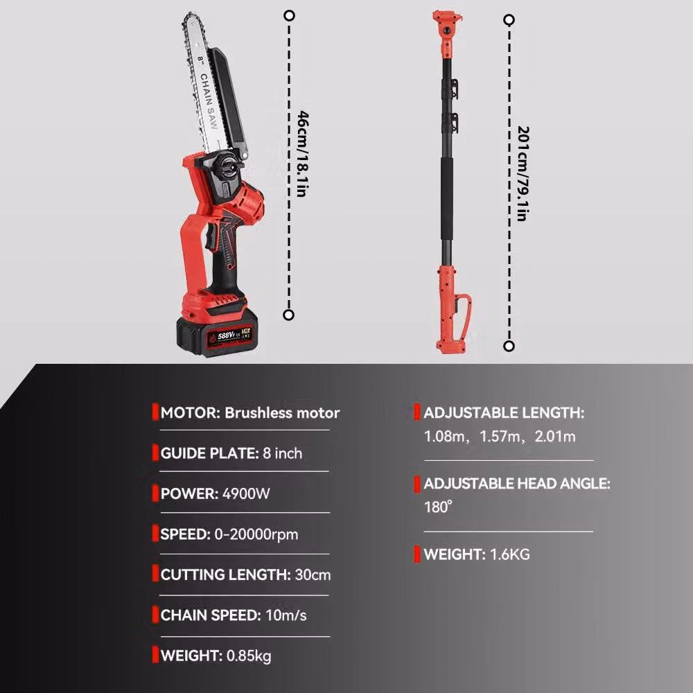 Troncatrice telescopica 2-in-1 - Mini troncatrice - Troncatrice a batteria - Motore brushless