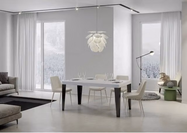Tavolo allungabile Flame Premium ITAMOBY Bianco Frassino con telaio Antracite L: 120/380 cm, P: 90 cm