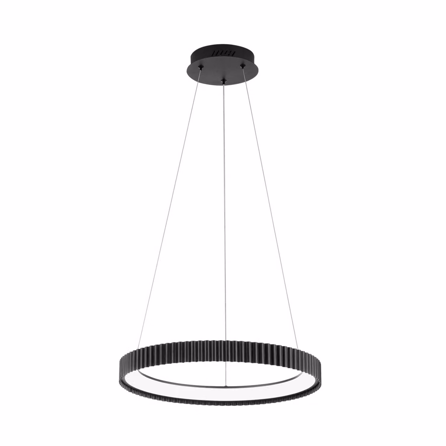 Luce Ambiente Design Lampada LED a sospensione Niike, nera, Ø 50 cm, metallo, CCT Niike, Nero, Soggiorno / Sala da pranzo, Metallo, Moderno
