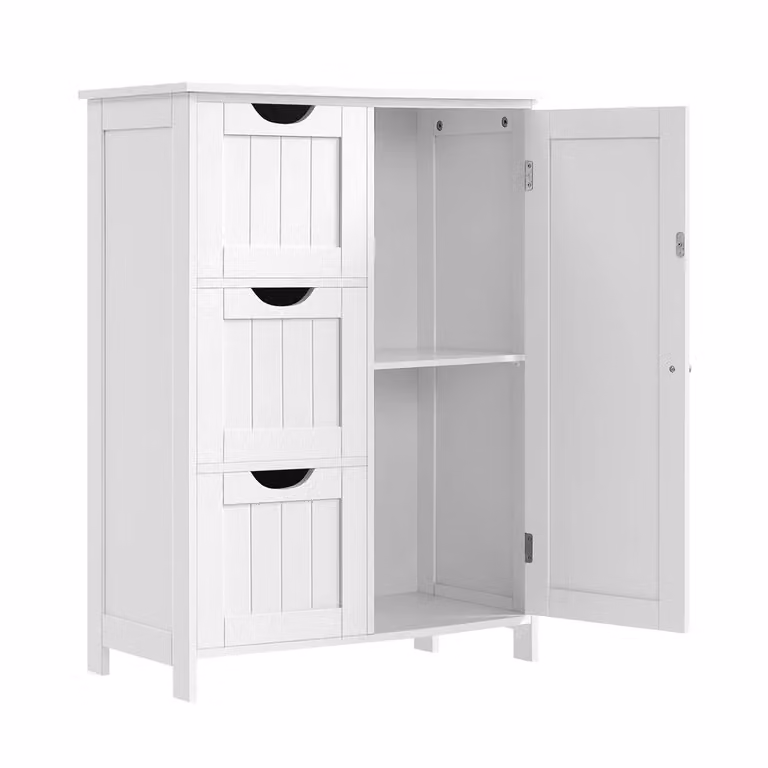 Mobiletto con 3 Cassetti Grandi, Bianco Nuvola / Con 3 Cassetti (35P x 65l x 90H cm)