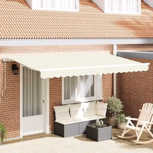 Tenda retrattile Crema 350 x 200 cm Tessuto 3329629