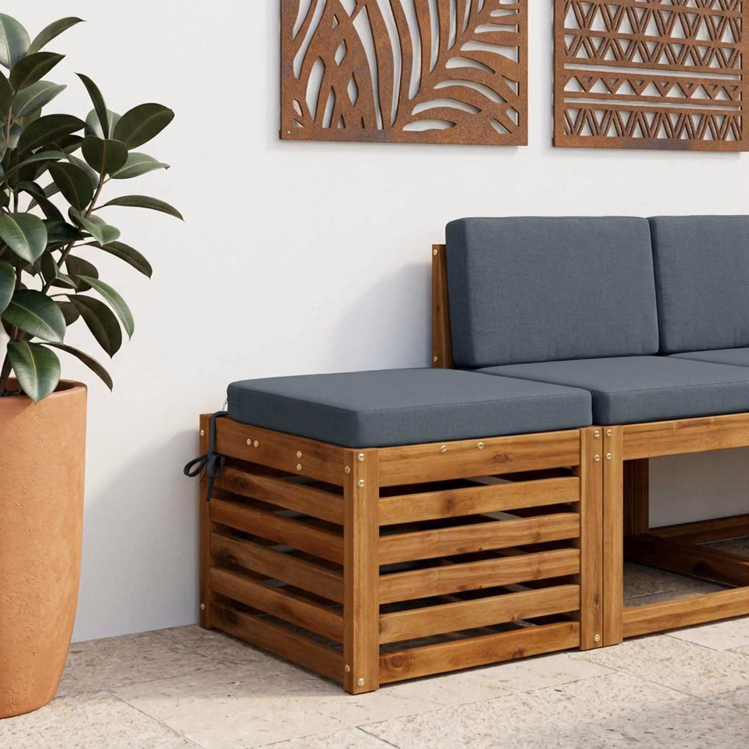 Cuscino per sedile vidaXL SOEST in poliestere blu con rivestimento lavabile e resistente ai raggi UV