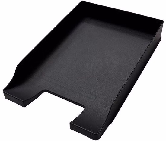 Organizzatore da scrivania in plastica - Impilabile, formato A4 - Scomparti per documenti - Scomparti per cancelleria - Design ergonomico - 35 x 25 x 5,2 cm - Cassetto portaoggetti